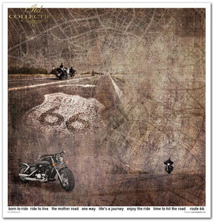 Papier-Set Legendäre Route 66 10 Blatt 320x310mm 200g