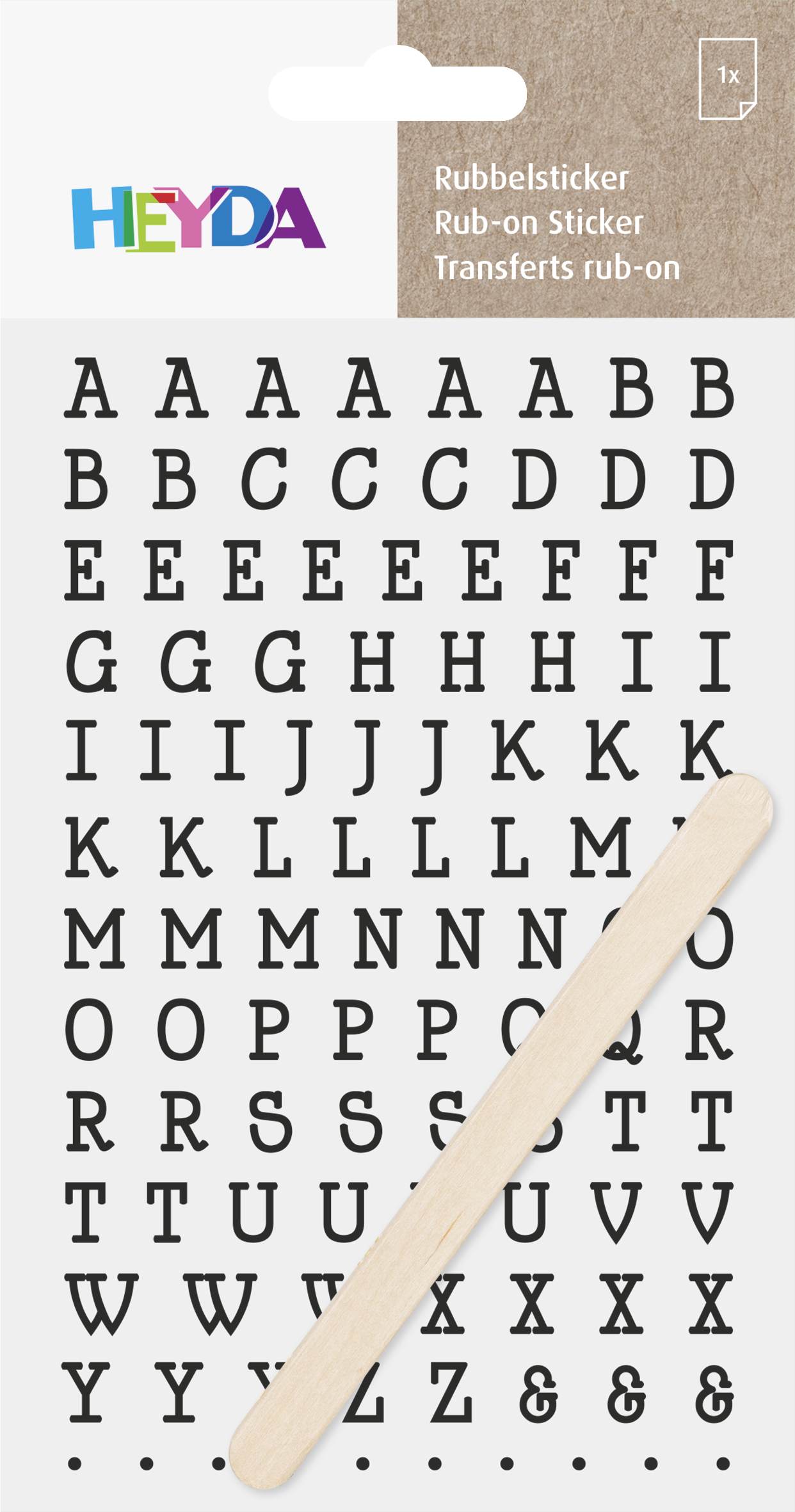 Rubbel-Sticker Alphabet 2 10x19cm 1 Bogen