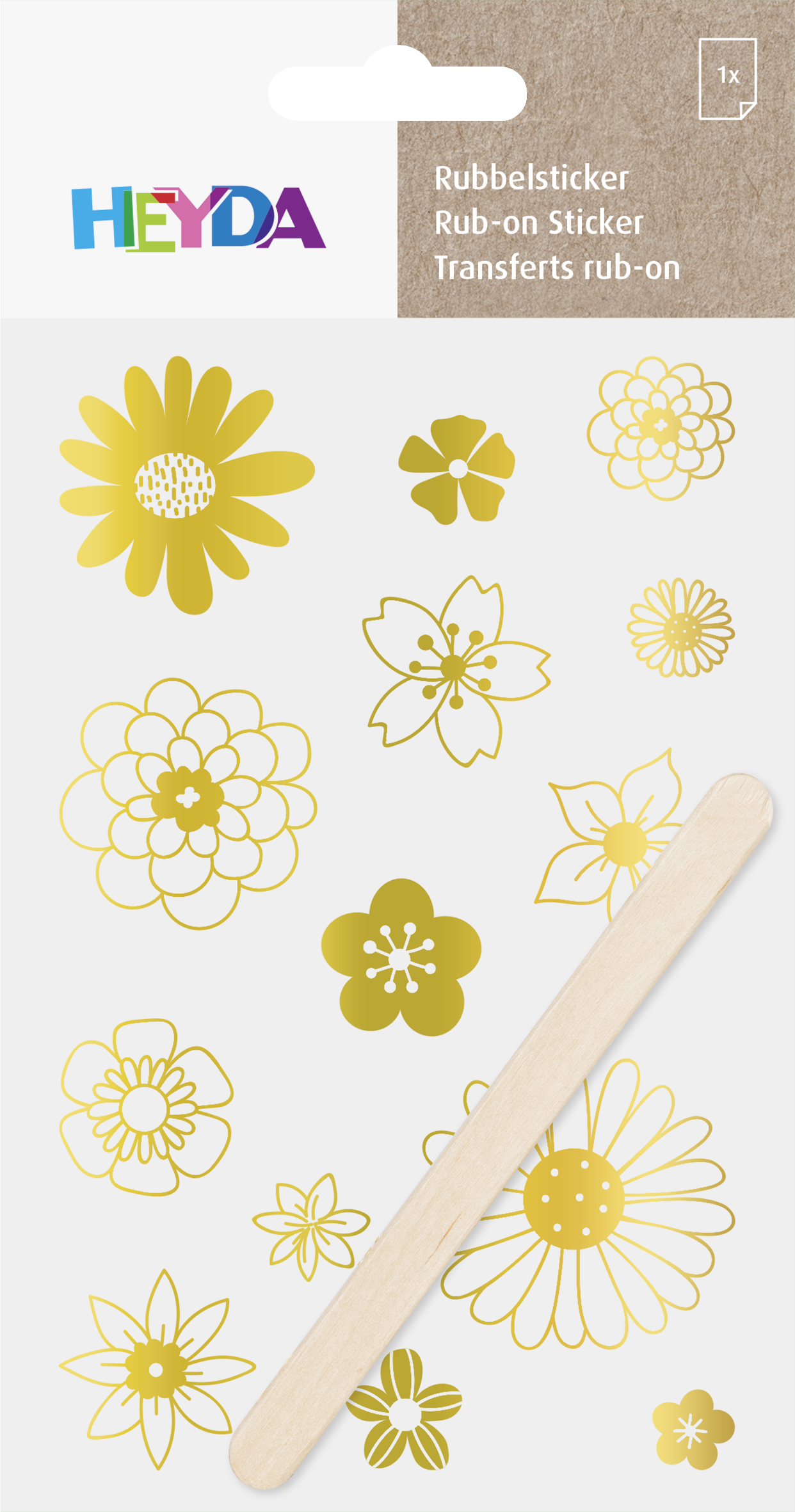 Rubbel-Aufkleber „Blüten“ 10x19cm