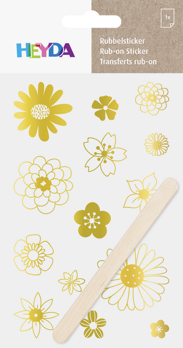Rubbel-Sticker Blüten - Blumen 10x19cm 1 Bogen