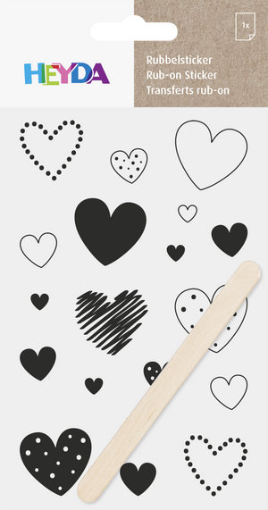 Rubbel-Sticker Herzen 10x19cm 1 Bogen