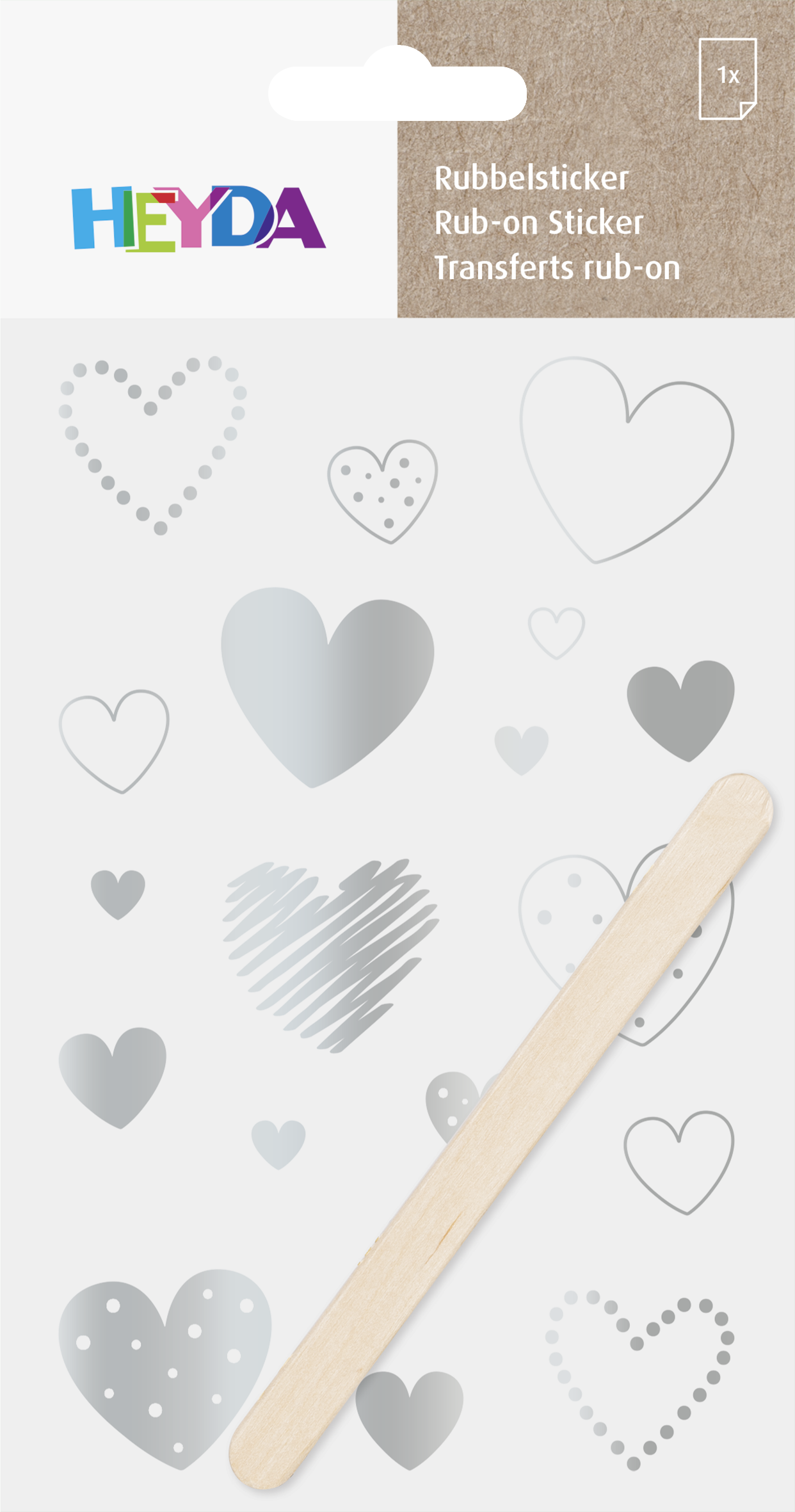Rubbel-Aufkleber „Herzen“ 10x19cm