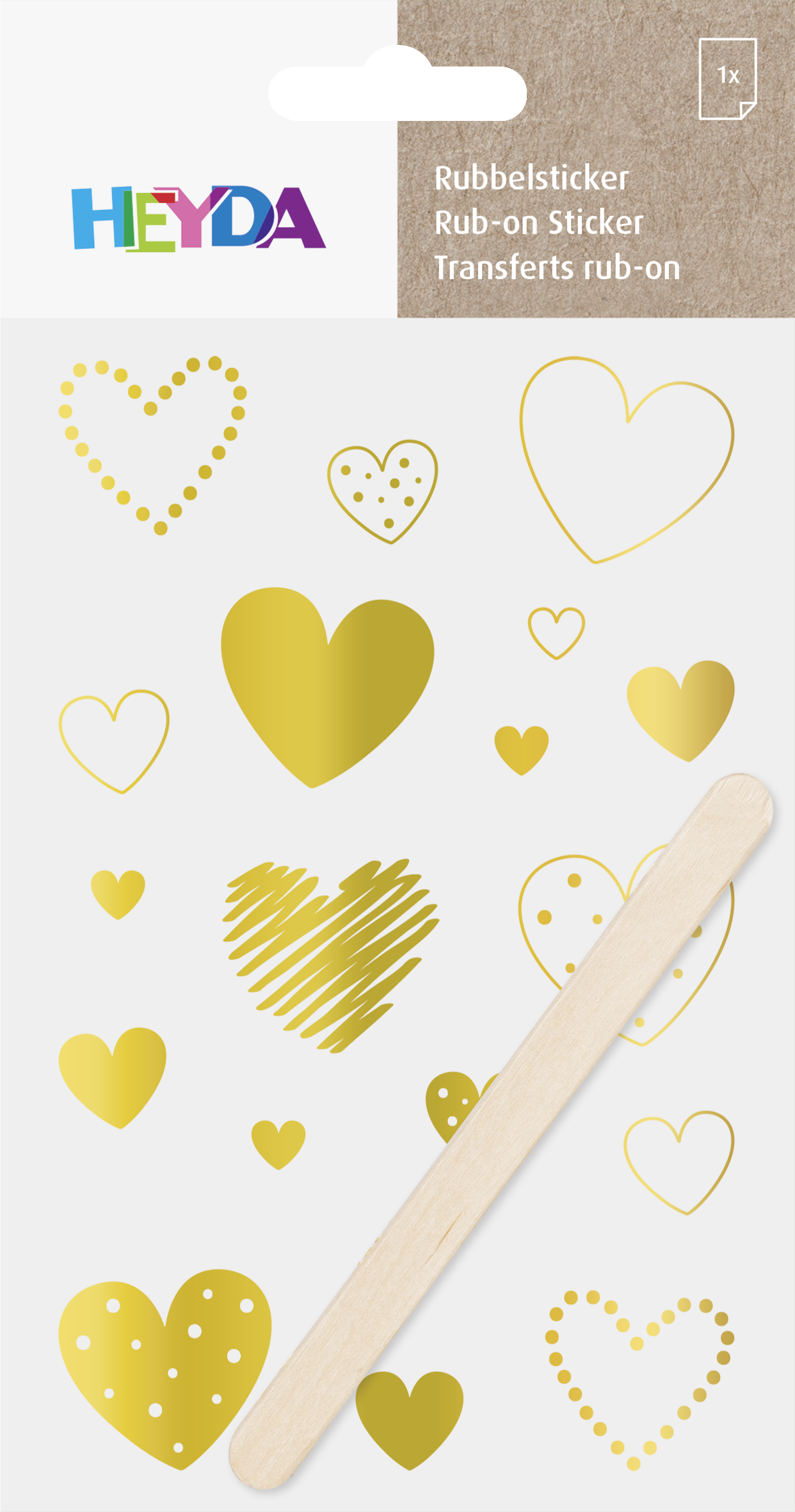 Rubbel-Sticker Herzen 10x19cm 1 Bogen