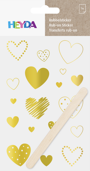 Rubbel-Sticker Herzen 10x19cm 1 Bogen