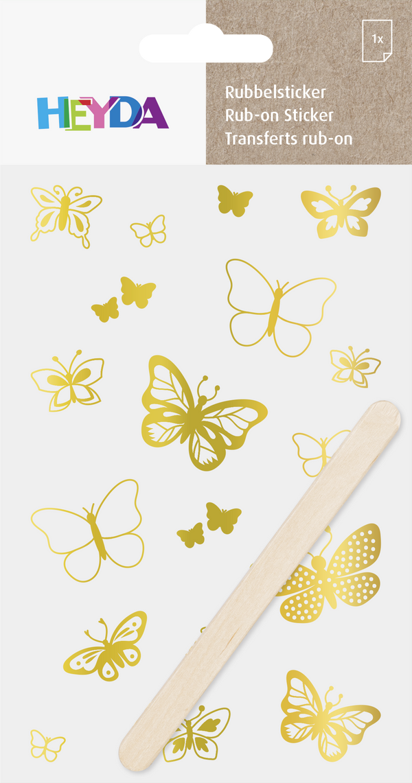 Rubbel-Sticker Schmetterlinge 10x19cm 1 Bogen