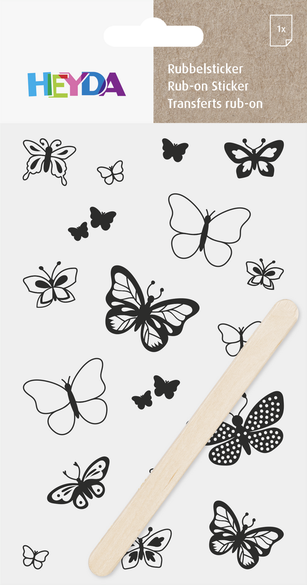 Rubbel-Sticker Schmetterlinge 10x19cm 1 Bogen