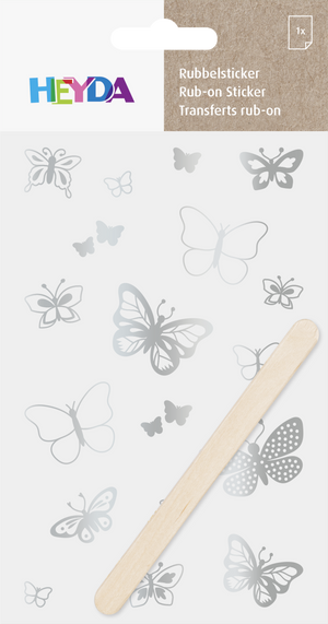 Rubbel-Sticker Schmetterlinge 10x19cm 1 Bogen