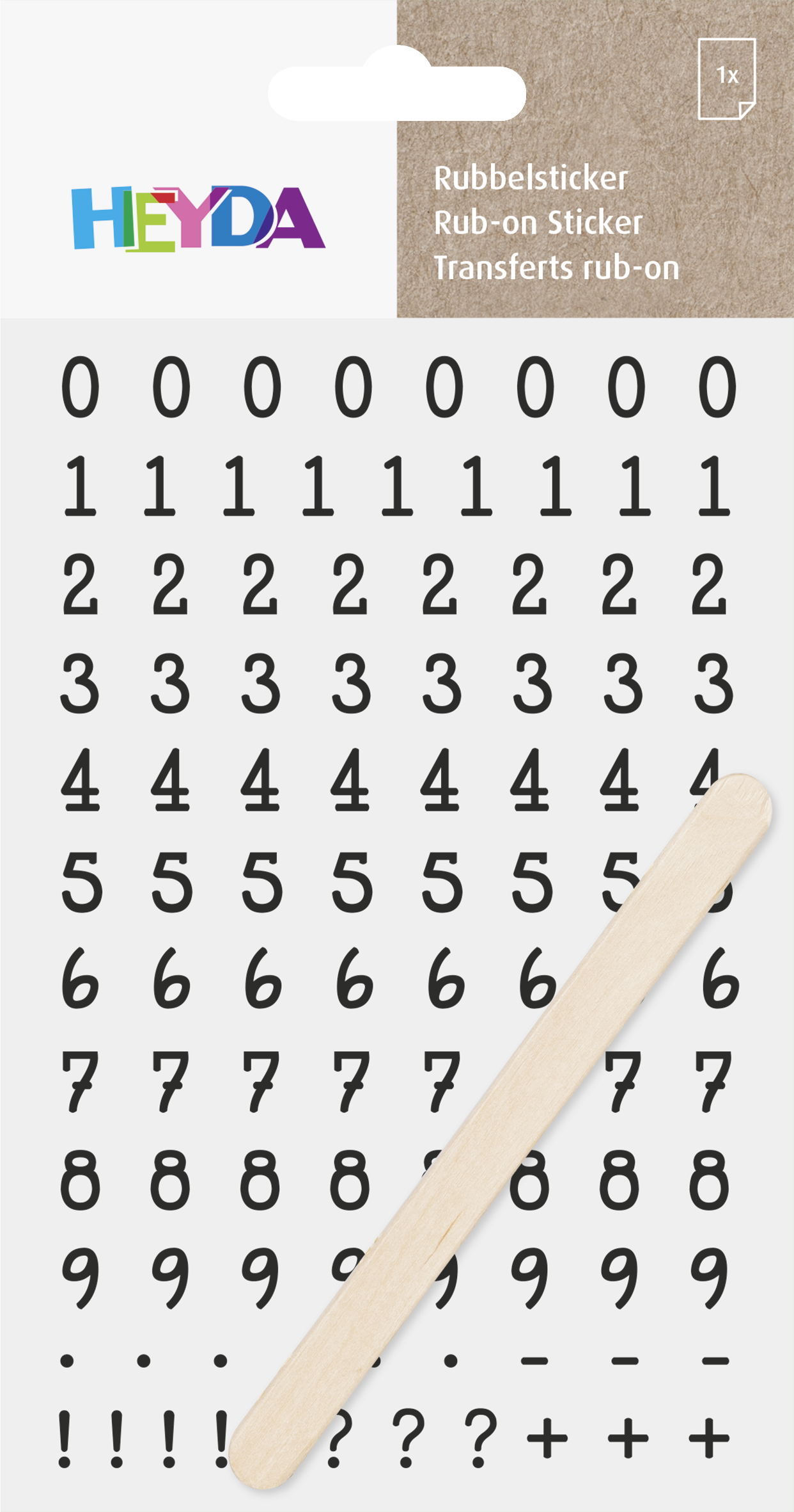 Rubbel-Aufkleber Zahlen 2