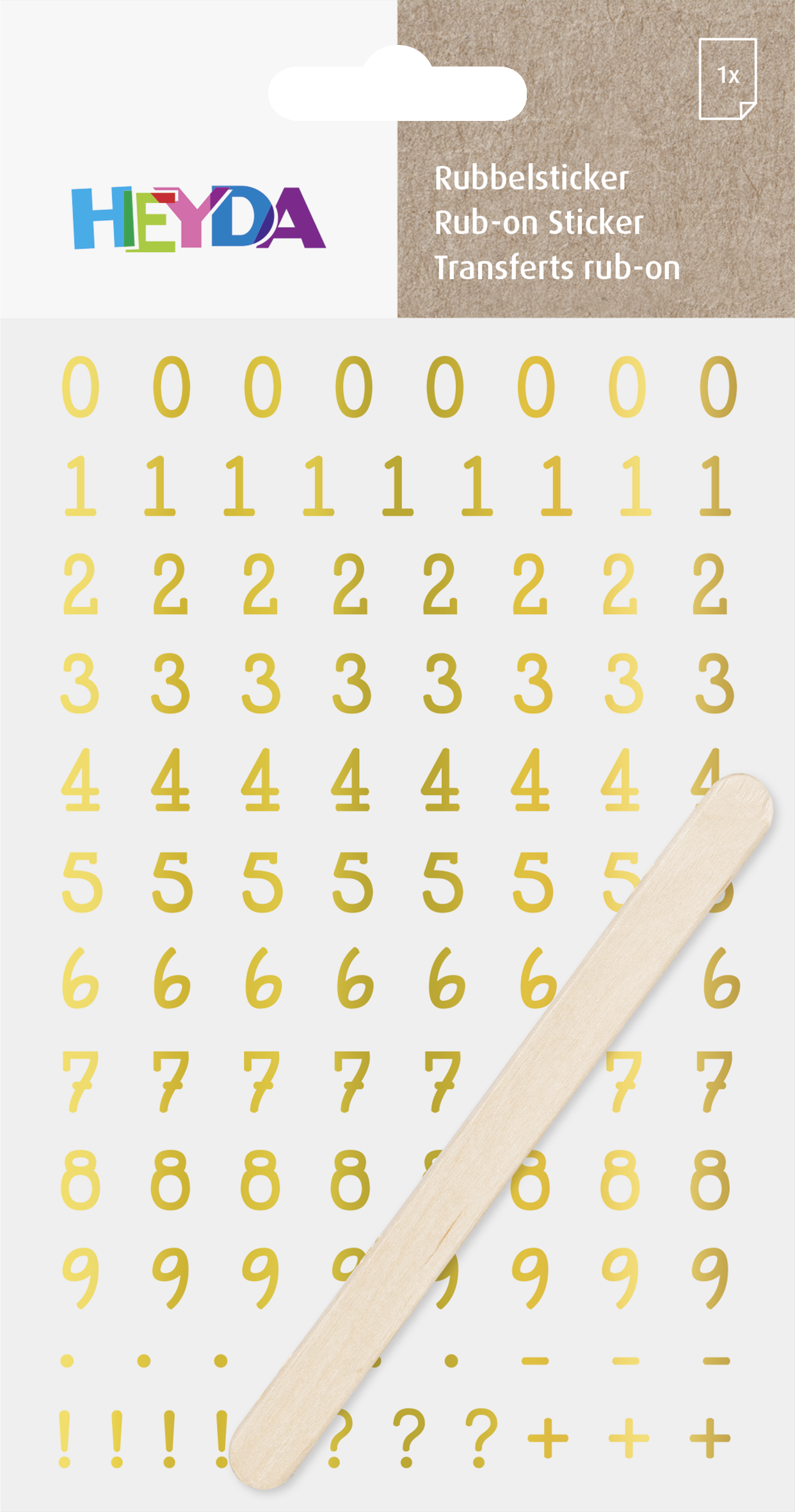 Rubbel-Sticker Zahlen 10x 9cm 1 Bogen