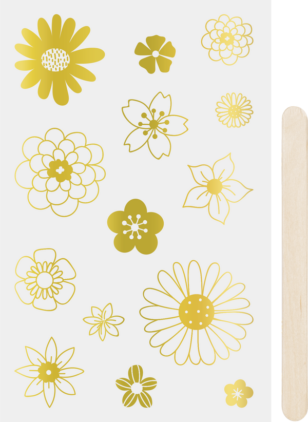 Rubbel-Sticker Blüten - Blumen 10x19cm 1 Bogen