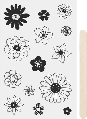 Rubbel-Aufkleber „Blüten“ 10x19cm