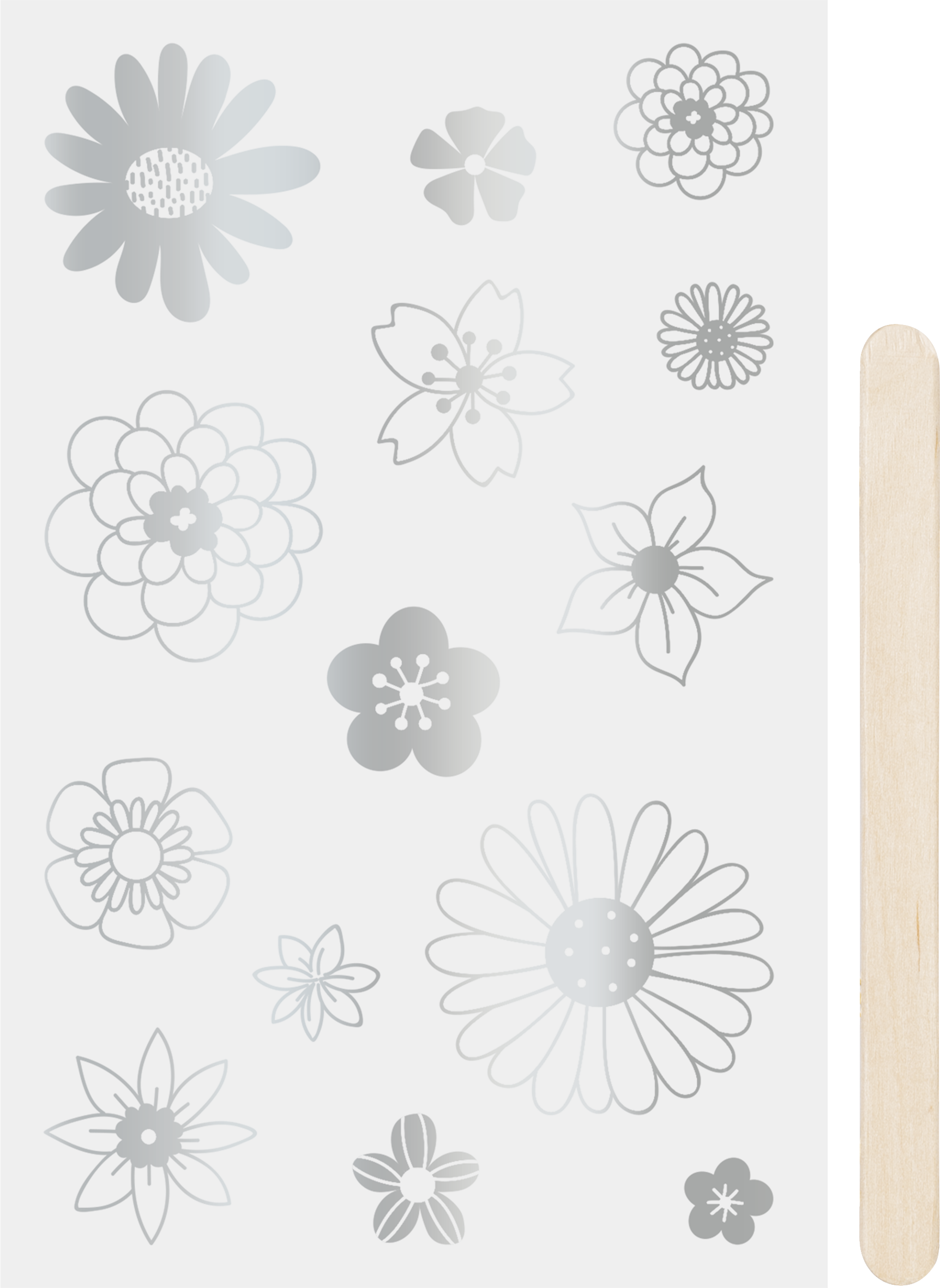 Rubbel-Aufkleber „Blüten“ 10x19cm