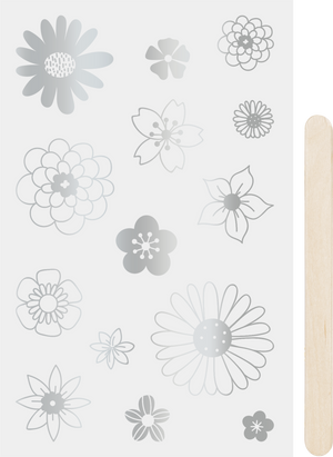Rubbel-Aufkleber „Blüten“ 10x19cm