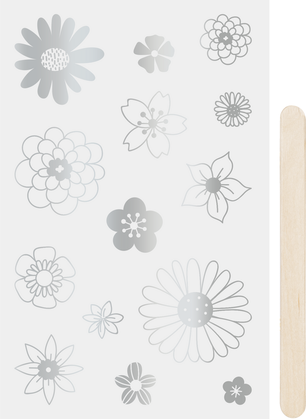 Rubbel-Sticker Blüten - Blumen 10x19cm 1 Bogen