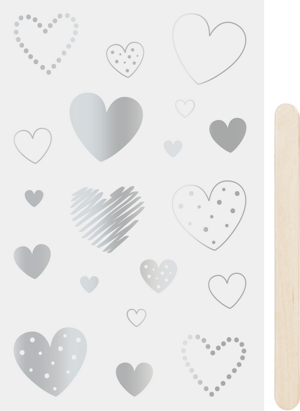 Rubbel-Sticker Herzen 10x19cm 1 Bogen