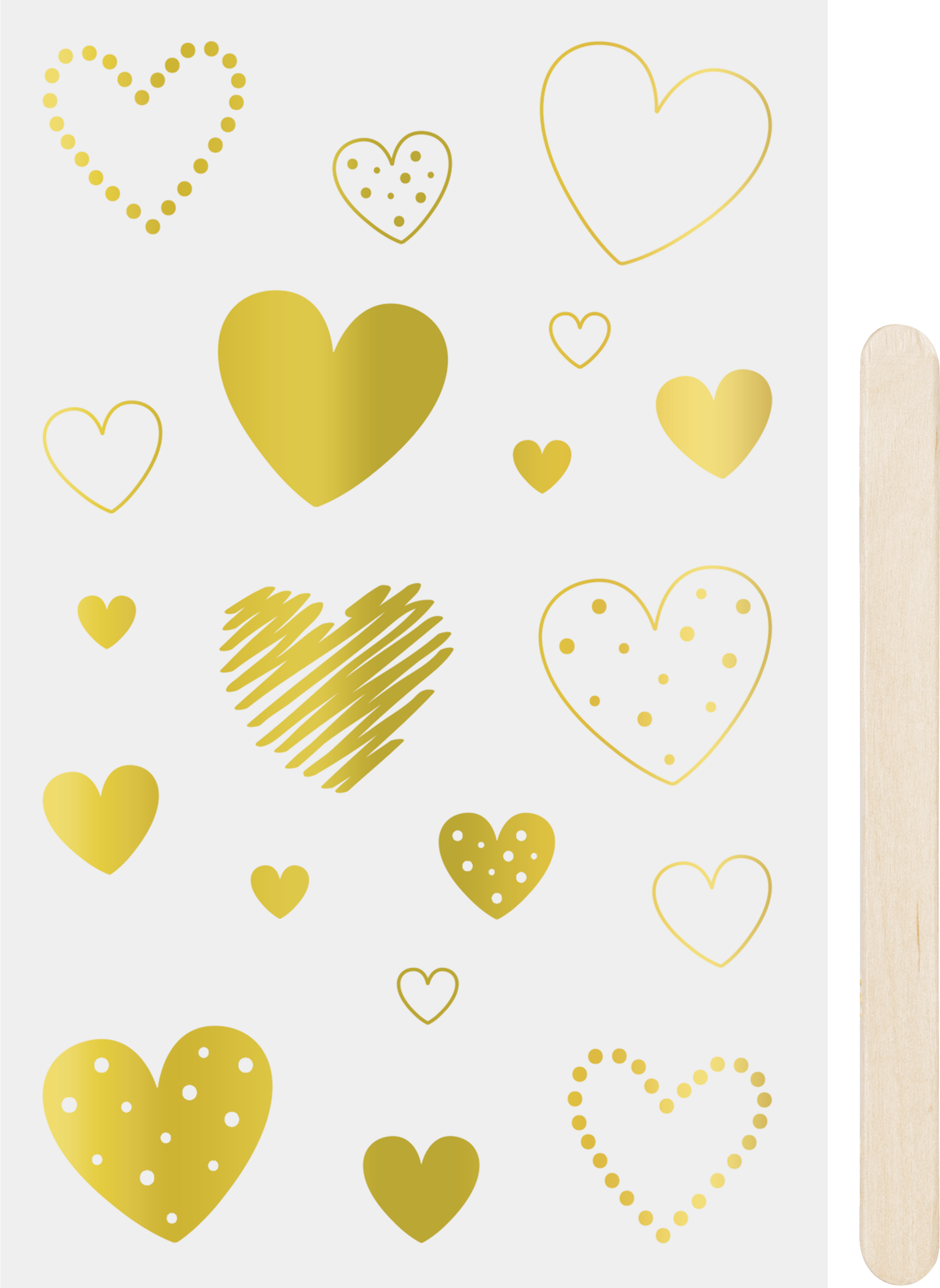 Rubbel-Sticker Herzen 10x19cm 1 Bogen