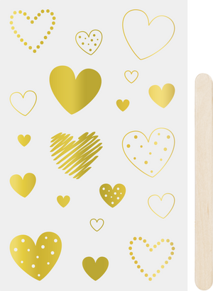 Rubbel-Sticker Herzen 10x19cm 1 Bogen