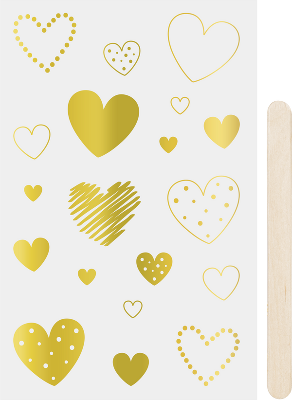 Rubbel-Sticker Herzen 10x19cm 1 Bogen