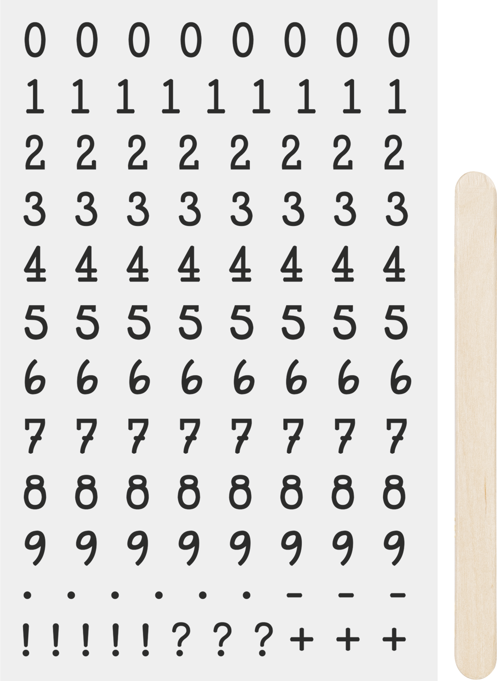Rubbel-Sticker Zahlen 10x 9cm 1 Bogen