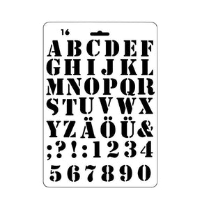 Schablonen Buchstaben A~Z und Zahlen 27,5x19cm
