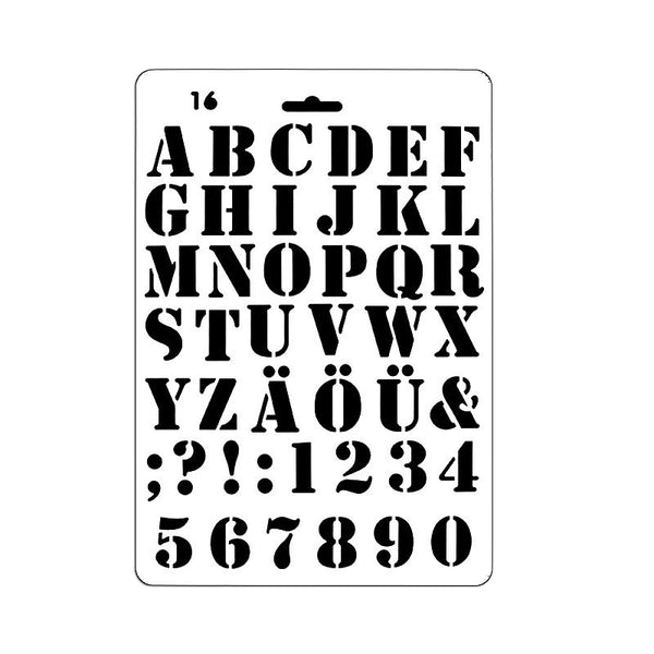 Schablonen Buchstaben A~Z und Zahlen 27,5x19cm