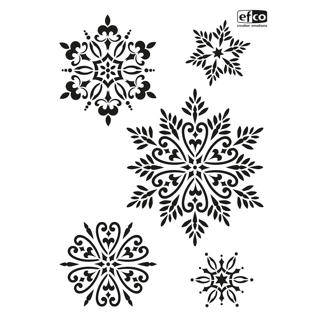 Schablone Schneekristalle DIN A4 5-teilig