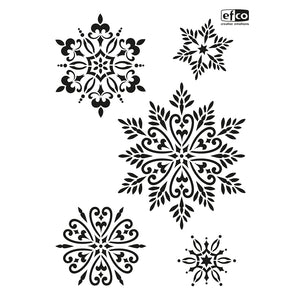 Schablone Schneekristalle DIN A4 5-teilig