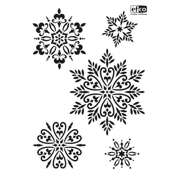 Schablone Schneekristalle DIN A4 5-teilig