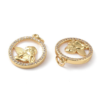 Schmuckanhänger Engel gold  18x15,5x3mm Öse: 3mm 1 Stück