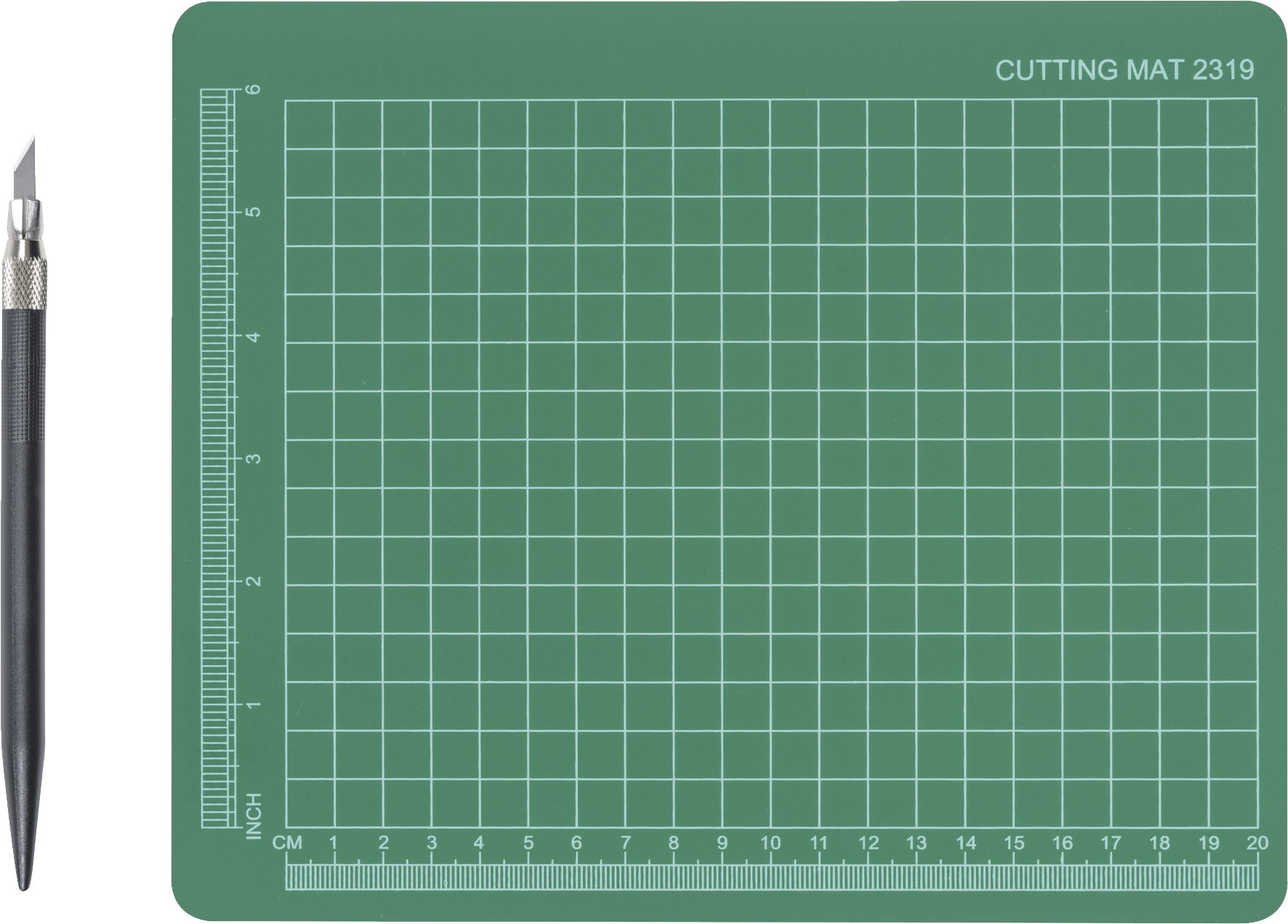 Schneid-Set Schneidunterlage & Messer grün 19x23 cm
