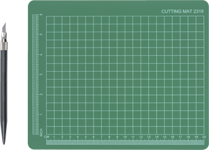 Schneid-Set Schneidunterlage & Messer grün 19x23 cm