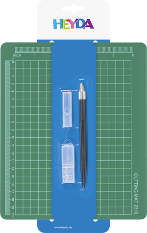 Schneid-Set Schneidunterlage & Messer grün 19x23 cm