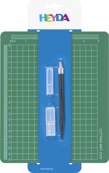 Schneid-Set Schneidunterlage & Messer grün 19x23 cm