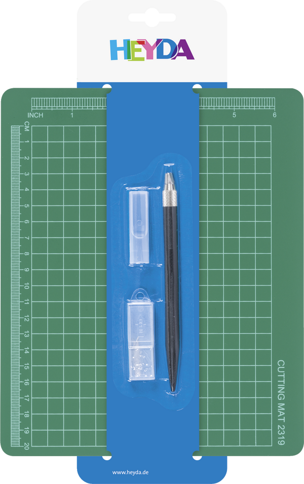Schneid-Set Schneidunterlage & Messer grün 19x23 cm