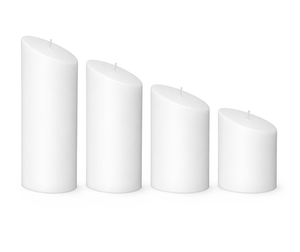 Rohkerze abgeschrägt oval weiß Paraffin