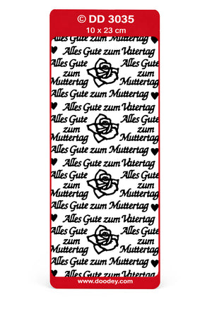 Konturensticker Alles Gute zum Muttertag / Vatertag 23x10cm 1 Bogen