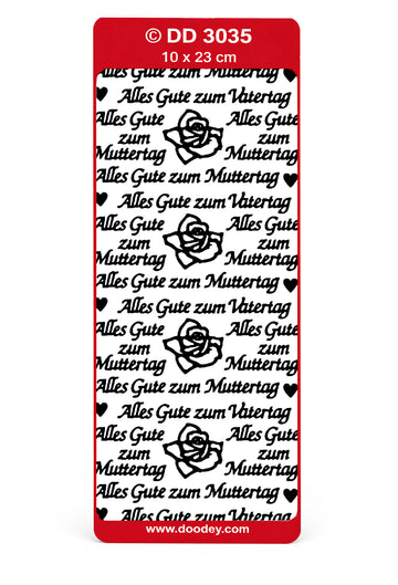 Konturensticker Alles Gute zum Muttertag / Vatertag 23x10cm 1 Bogen