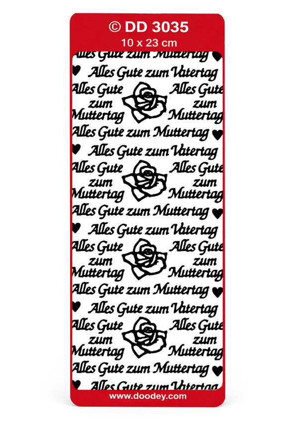 Konturensticker Alles Gute zum Muttertag / Vatertag 23x10cm 1 Bogen