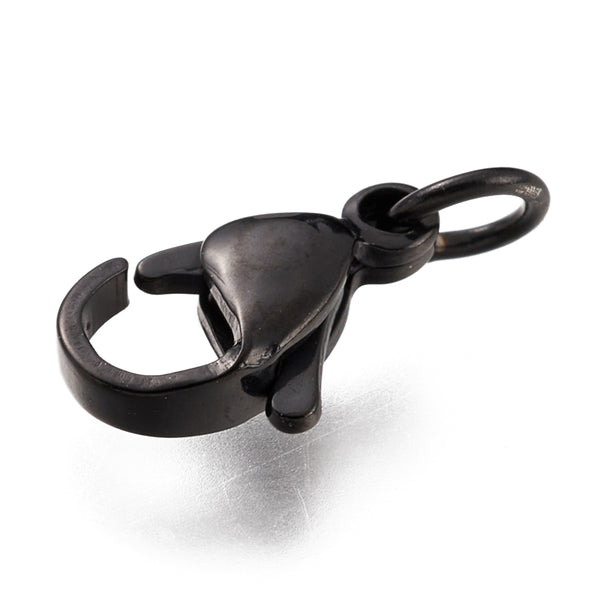 Karabiner schwarz 12mm mit Zwischenring 3 Stück