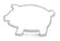 Schwein Ausstecher aus Weißblech 40x66mm