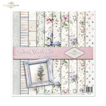 Florales Shabby Chic Scrapbooking-Papier-Set, 200 g/m², 310 x 320 mm, 11 Bögen