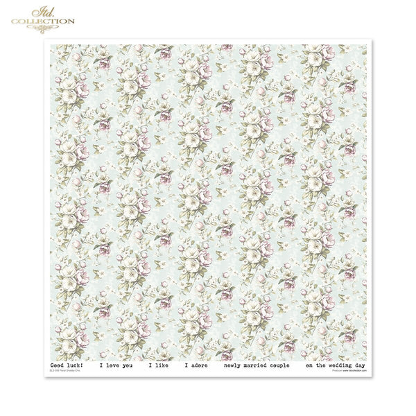 Floral Shabby Chic Scrapbooking Papier-Set 200 g/m2 310x320 mm 11 Bögen