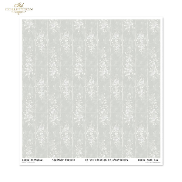 Floral Shabby Chic Scrapbooking Papier-Set 200 g/m2 310x320 mm 11 Bögen