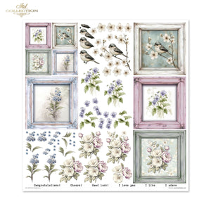 Floral Shabby Chic Scrapbooking Papier-Set 200 g/m2 310x320 mm 11 Bögen