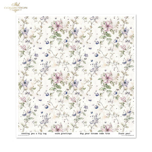 Floral Shabby Chic Scrapbooking Papier-Set 200 g/m2 310x320 mm 11 Bögen