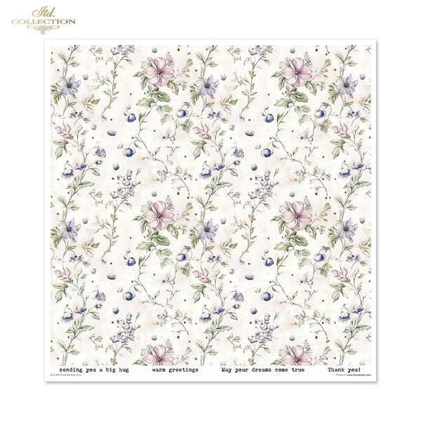 Floral Shabby Chic Scrapbooking Papier-Set 200 g/m2 310x320 mm 11 Bögen