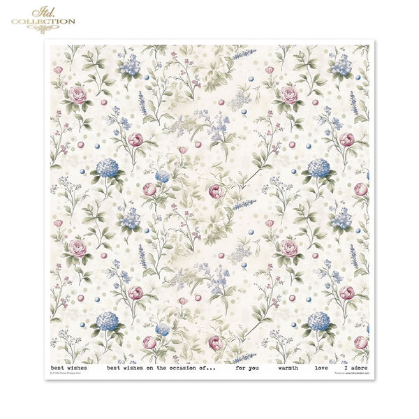 Floral Shabby Chic Scrapbooking Papier-Set 200 g/m2 310x320 mm 11 Bögen
