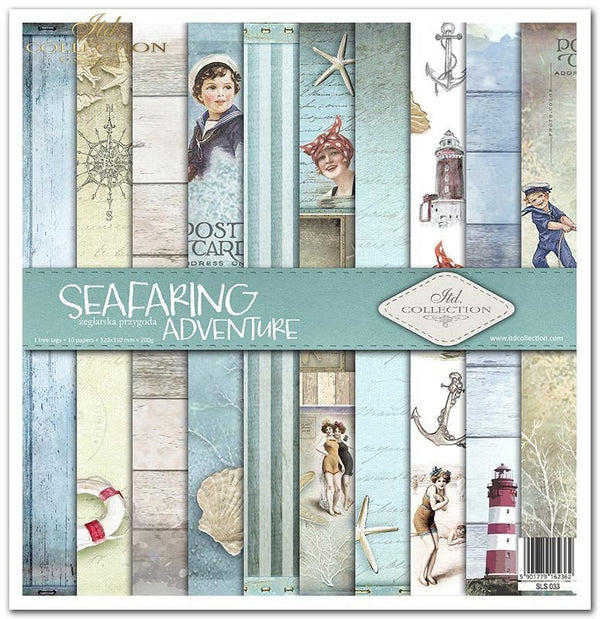 Scrapbooking-Papier Set Segelabenteur 31x32cm 10 Bögen