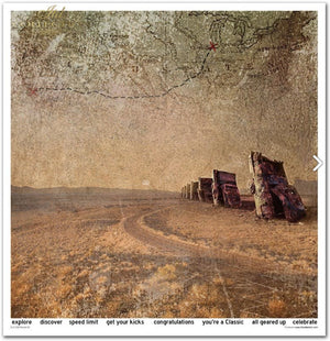 Papier-Set Legendäre Route 66 10 Blatt 320x310mm 200g