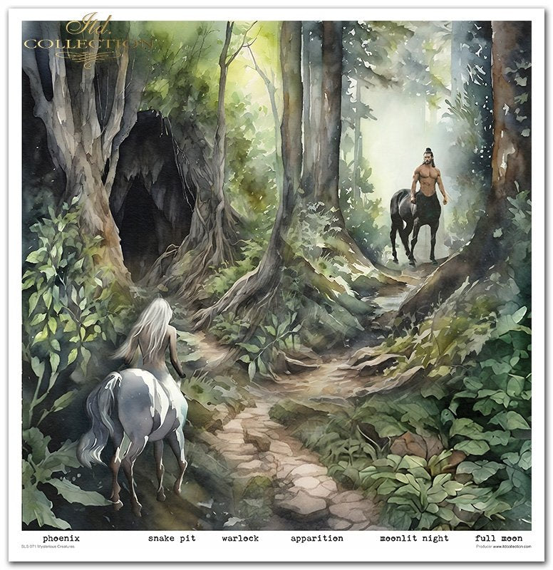 Papier-Set Mysteriöse Kreaturen 310x320 mm 11 Blatt